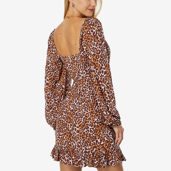 HP NWT Lilly Pulitzer Lila Long Sleeve Dress Leopard - Picture 3 of 7